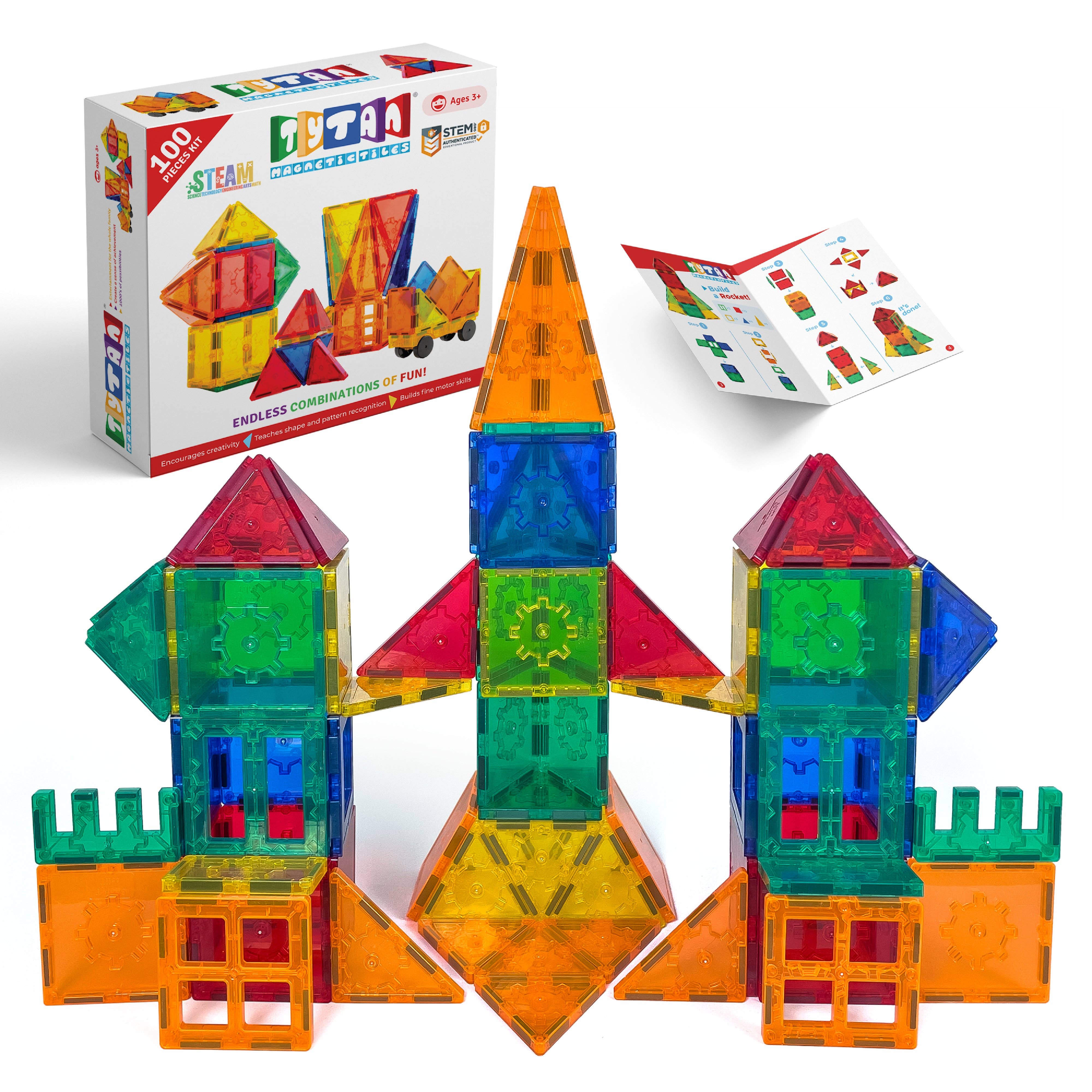 REMOVED BRAND - Wholesale Building Set - Kids - Tytan® Magnetic Tile Building Set – 100-Piece0