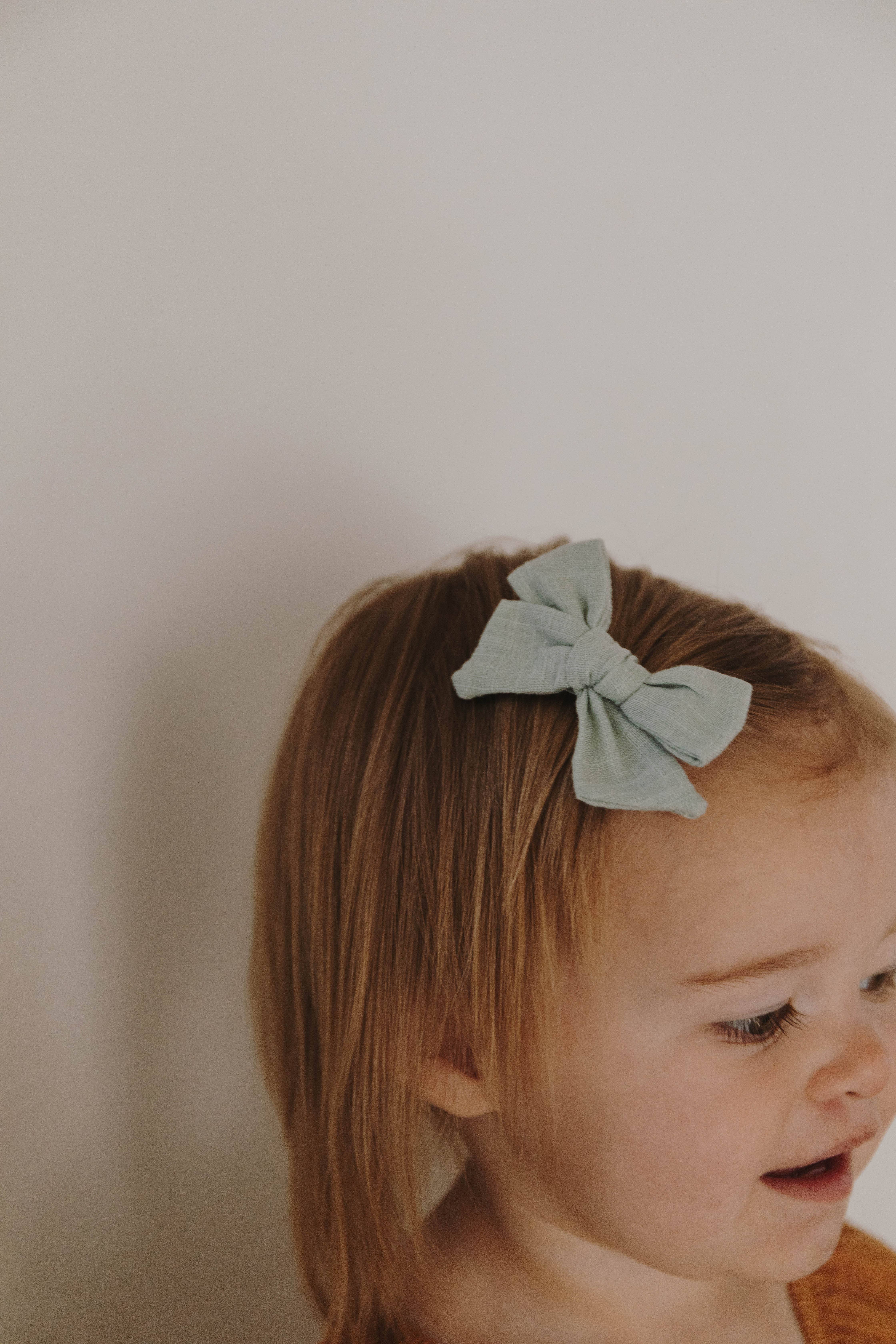 Wild Juniper - Vente Nœud pour cheveux – enfant - Nœud pour petite fille - Pince à nœud en chambray1