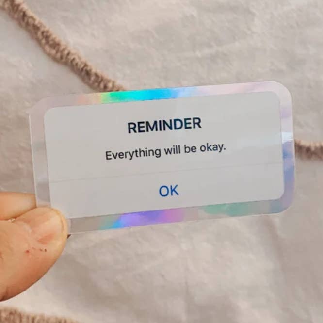 Tudo vai ficar bem lembrete adesivo holográfico por atacado de ByTarynShop