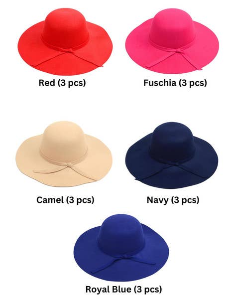 Selini New York - Wholesale Fedora - Women's - 24 Pcs Prepack Women Felt Floppy Bowknot Hat2