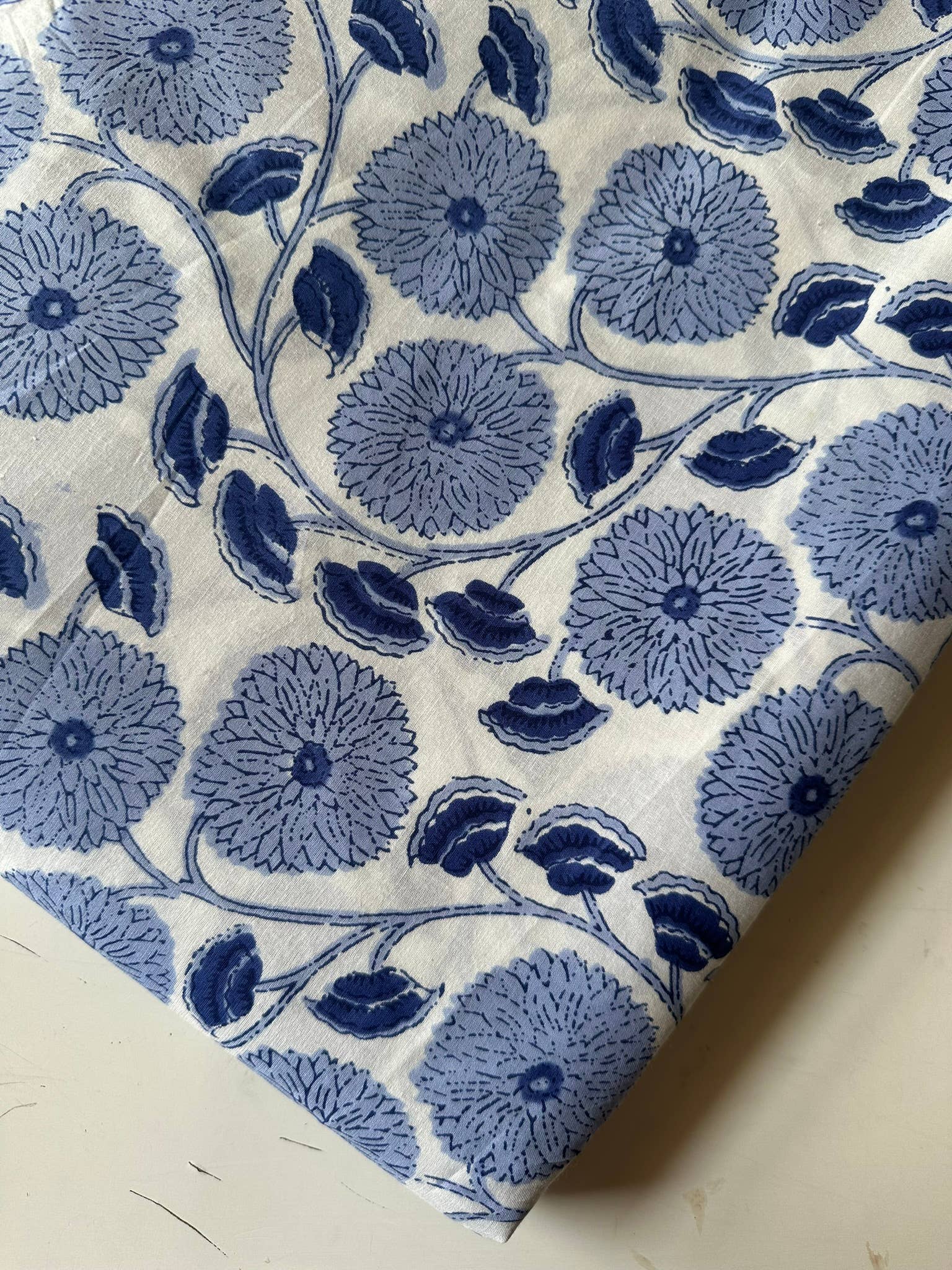 The Indian Bazaar - Wholesale Sleepwear Set - Women's - Womens PJ Set - Oversized Shirt Wide Leg Pant - Blue Floral 4