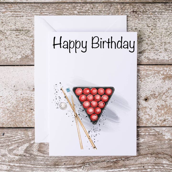 Snooker Birthday Card for wholesale by Asher Rose