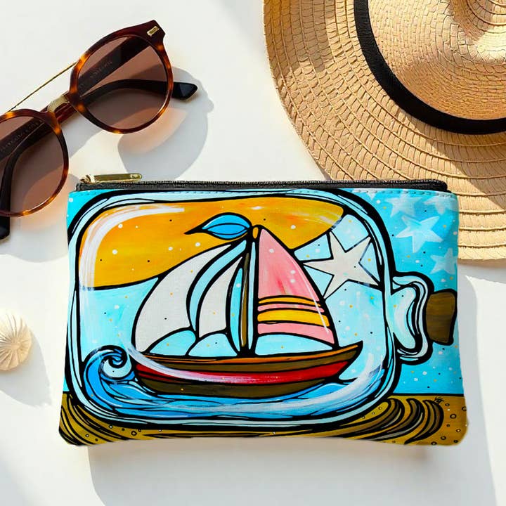 Bolsa de Barco en una Botella – Neceser Náutico Costero con Cremallera para venta al por mayor de Atelier Vero Wholesale