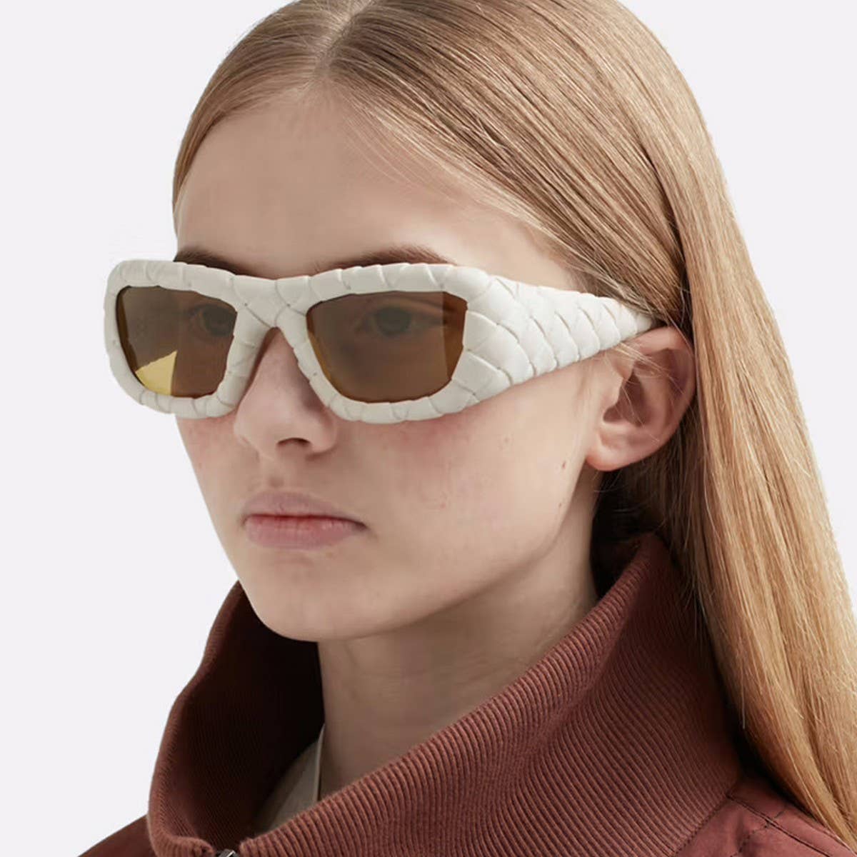 ACCITY - Wholesale Sunglasses - Women's - FASHIONABLE FAUX LEATHER LARGE FRAME SUNGLASSES_CWASG07329