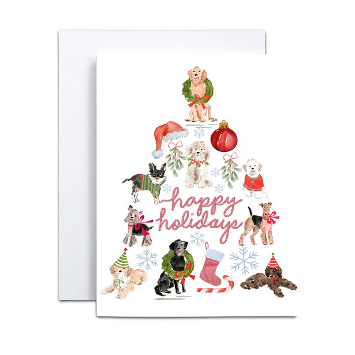 "Christmas Dog Tree" Greeting Cards for wholesale by JOSIL Paperie & Gift