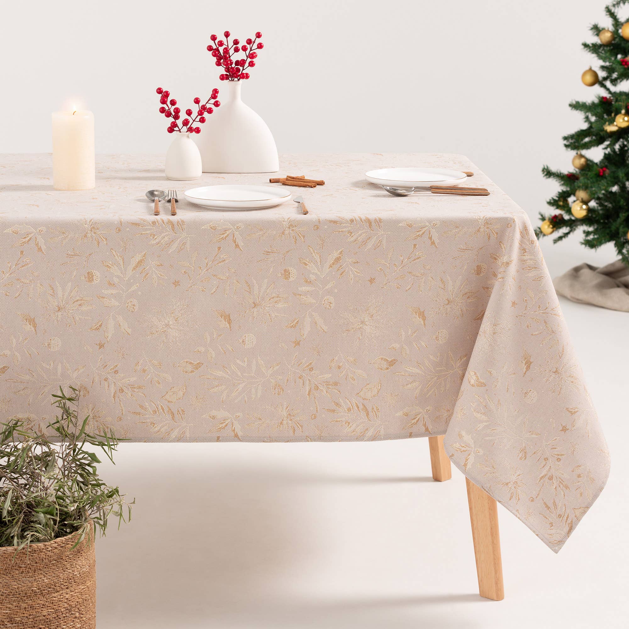 GAMUSI - Wholesale Tablecloth - Christmas tablecloth cotton jacquard FLENOR0