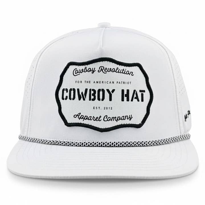 “Cowboy Hat” Performance Patch Rope Hat - White for wholesale by Cowboy Revolution Apparel Co.