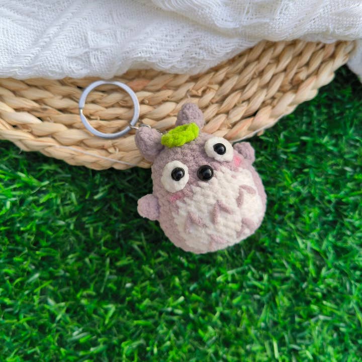 Anh2 LTD - Wholesale Car Decorative Charm - Unisex - Totoro Crochet Car Pendant, Crochet Chinchilla Car Hanging