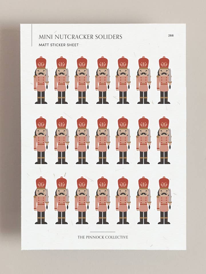 Christmas Nutcracker Sticker Sheet for wholesale by The Pinnock Collective (Duty Paid)