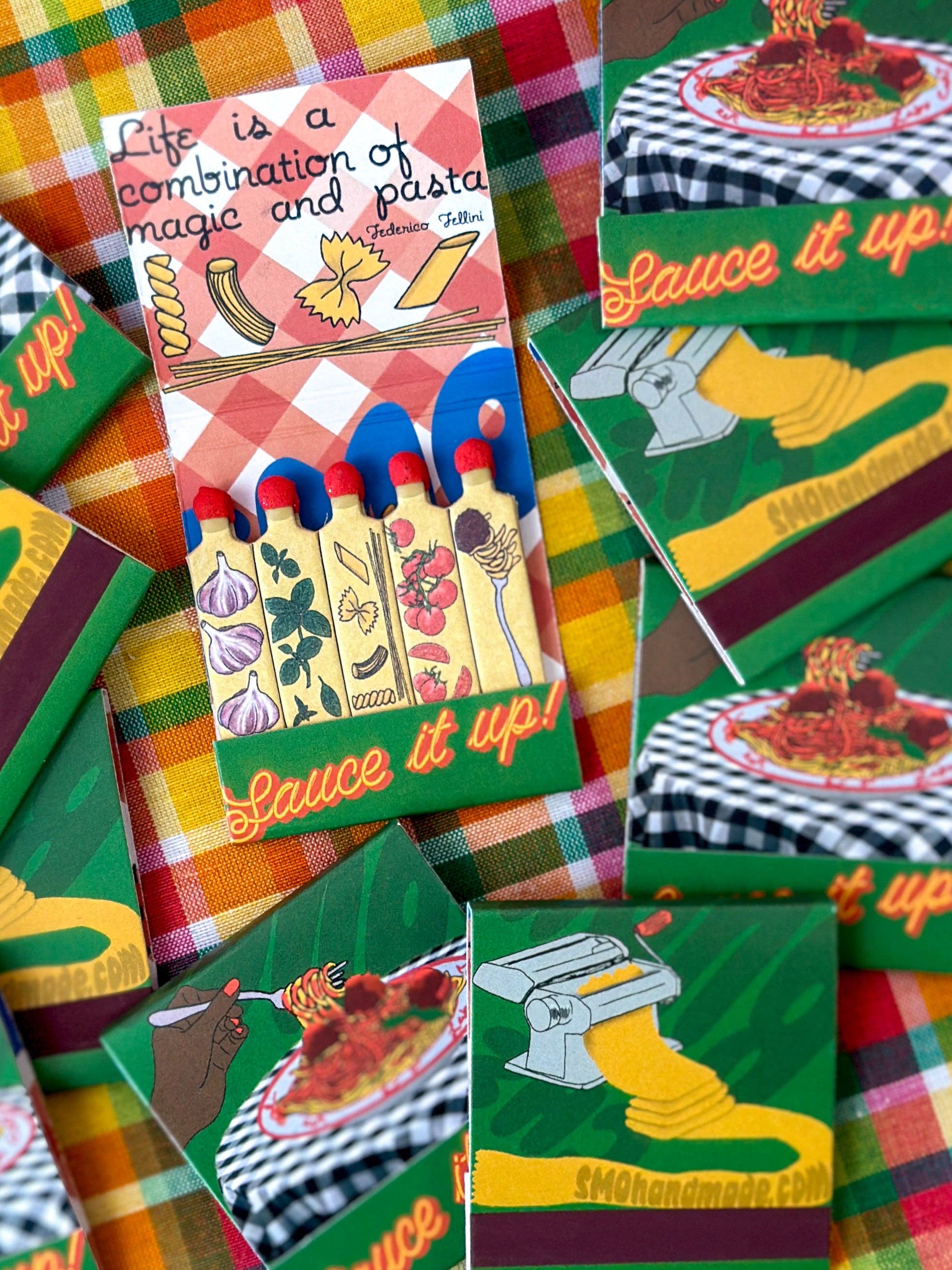 SMO Ceramics & Stuff - Wholesale Matches - Spaghetti Night Matchbook1