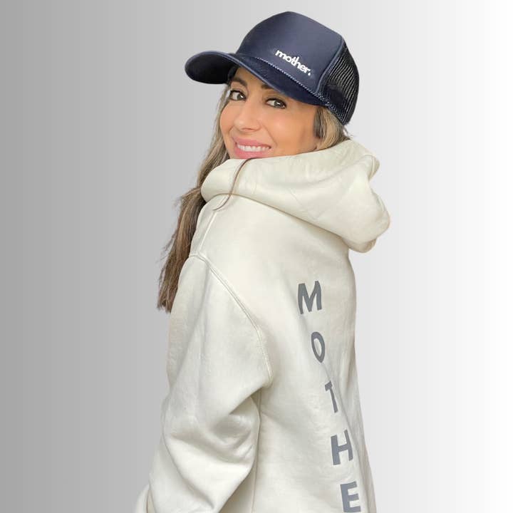 The Mini Mother Embroidered Women's Trucker Hat - Navy for wholesale on Faire
