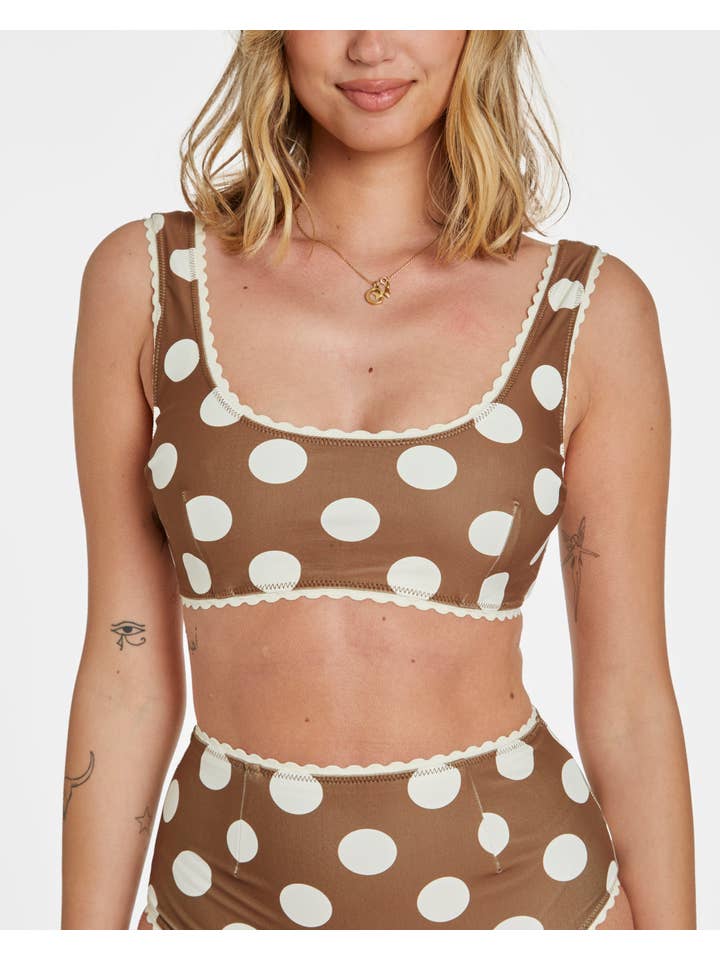 Hammies - Wholesale Two Piece Swimsuit - Women's - Polka Dot Bikini (Brown)3