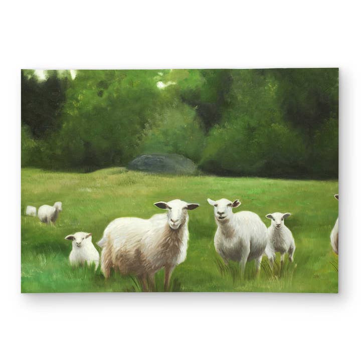 Tapis d'extérieur blanc avec des moutons - Animaux de la ferme pour la vente par BEGIN HOME DECOR