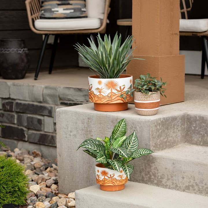 Sullivans Home Decor - Wholesale Plant Pot - STRIPED PLANTERS SET OF 3