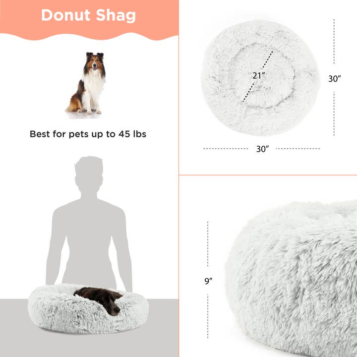 Pet Palette Distribution - Wholesale Pet Bed - Dog - Best Friends by Sheri Donut Shag Frost 30x303