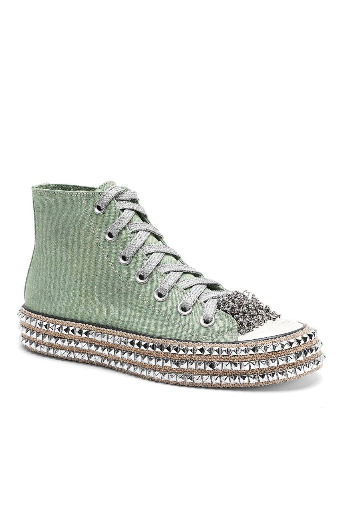 CCOCCI - Wholesale Lifestyle Sneakers - Women's - ASH-01 BEDAZZELED DECOR ROCKSTUD PLATFORM HIGH TOP SNEAKERS8