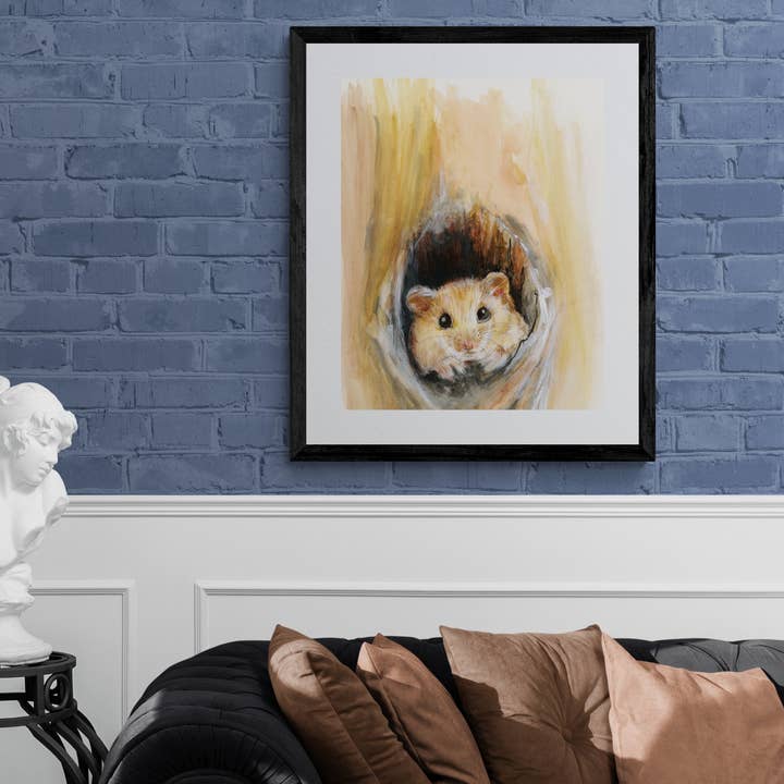 Wendy Laverick – wholesale Art print – Framed Print Lewis the Dormouse1