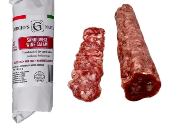 The Italians' Pantry - Wholesale Salami - Giorgio's Naturals, Sangiovese Wine Salami 5oz2