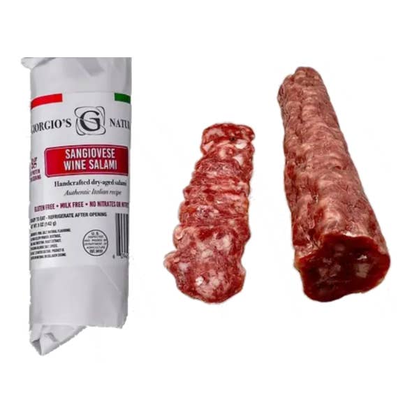 The Italians' Pantry - Wholesale Salami - Giorgio's Naturals, Sangiovese Wine Salami 5oz2