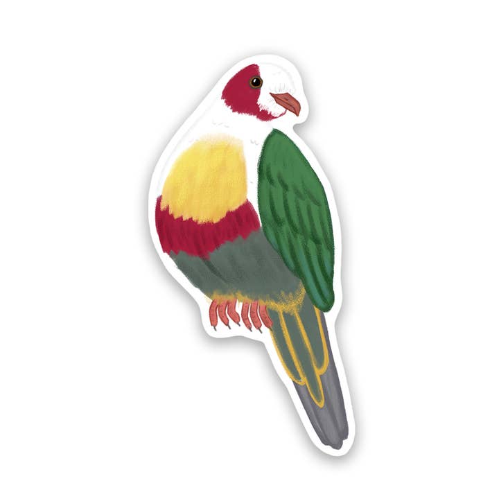 Yellow Breasted Fruit Dove Vinyl Sticker Decal for wholesale by Proper Wolf
