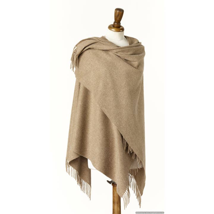 Bronte Moon - Wholesale Wrap - Women's - Plain Luxury Mini Ruana - Merino Lambswool - Made in England2