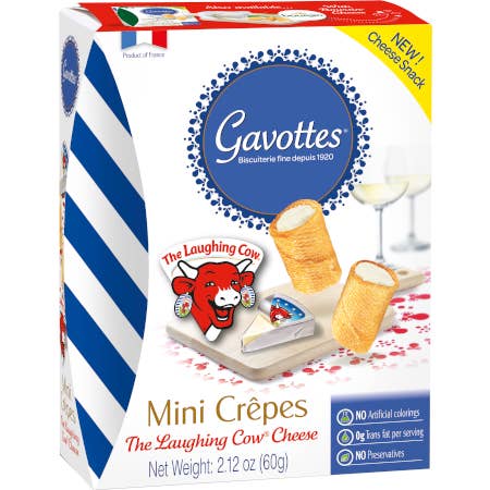 French Feast - Wholesale Crackers - Loc Maria Savory gavottes filled w/ Laughing Cow cheese