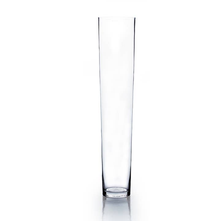 WGV Clear Taper Down Cylinder Vase - 23"H for wholesale by WGV International