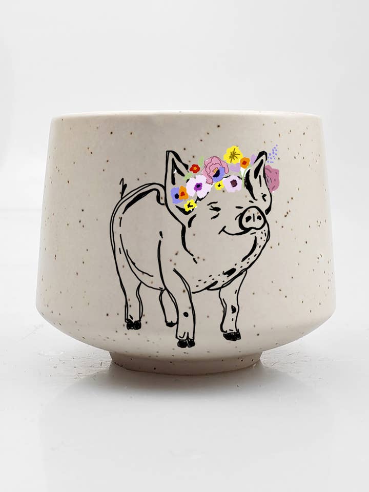Piglet Crown Delight Pot for wholesale by Artsy Em