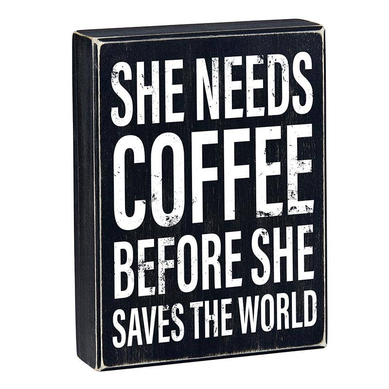 Faithworks by Creative Brands - Wholesale Sign - Box Sign - Need Coffee2