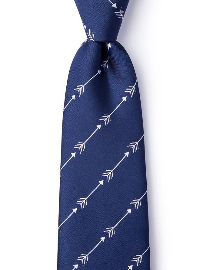 Flying Arrows Extra lange stropdas - Marineblauw Microfiber voor wholesale door Wild Ties
