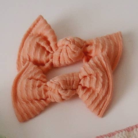 Peach Wavy Ribbed BloomCLIPS or Nylon Headband for wholesale by Bloom Headwraps