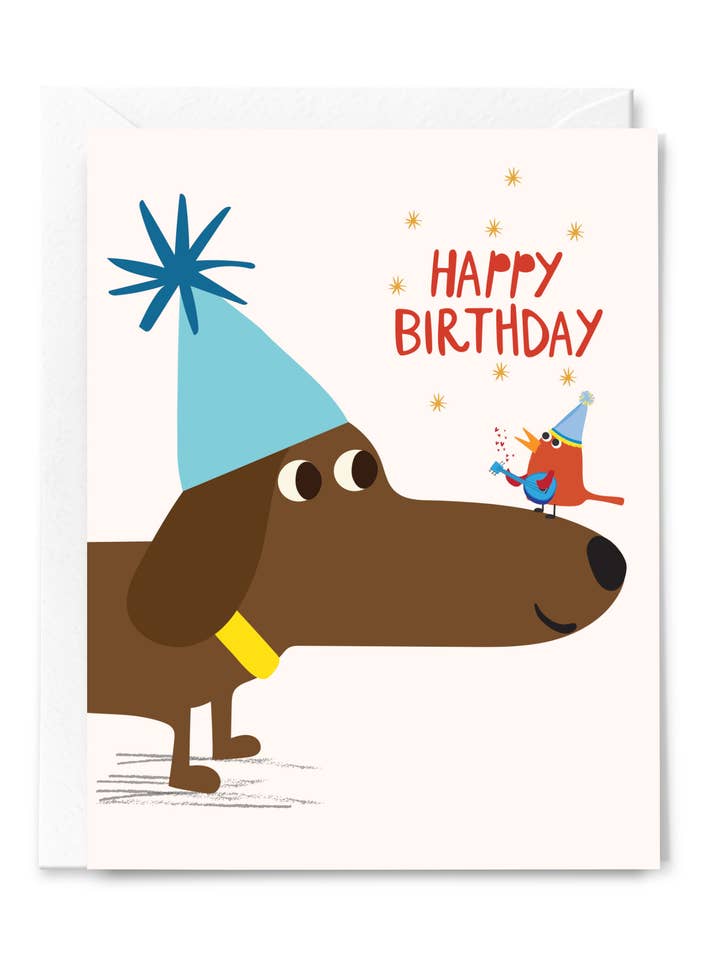 Happy Birthday Dachshund Card – Cute Dog with Guitar-Playing for wholesale by Happy Just Happy