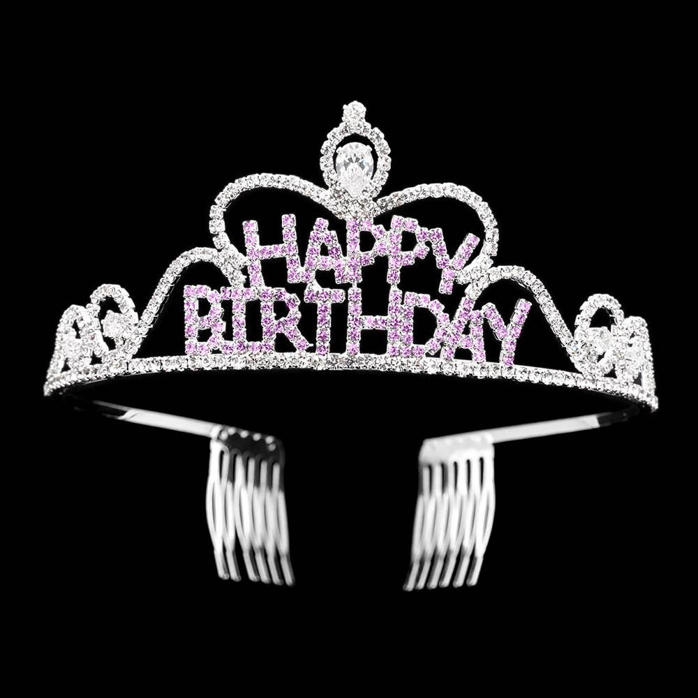 Sensibling Corp. - Wholesale Tiara - Women's - Rhinestone Paved HAPPY BIRTHDAY Message Princess Tiara7
