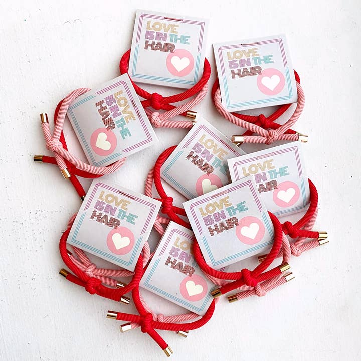 Tiny Gift Society - Wholesale Hair Tie - "Love is in the Hair" Hair Tie - Valentines Thank You Gift