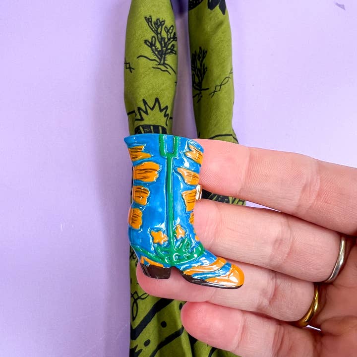 Velvet Outlaw - Wholesale Scarf Clip - Women's - Colorful Cowboy Boot Bandana Slide - Multiple Colors6