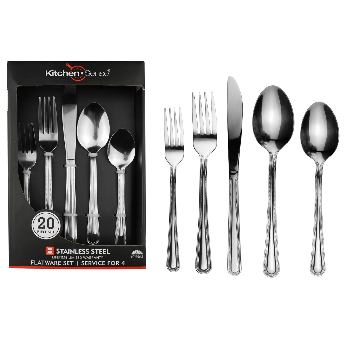 J&V TEXTILES - Wholesale Flatware Set - 40 Piece Stainless Steel Silverware Set for 812