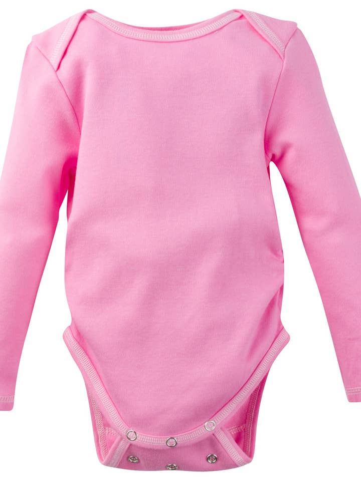 Garden Pink Adjustable Bodysuit Long-Sleeve for wholesale by Miracle Blanket- The #1 Pediatrician-recommended Swaddle