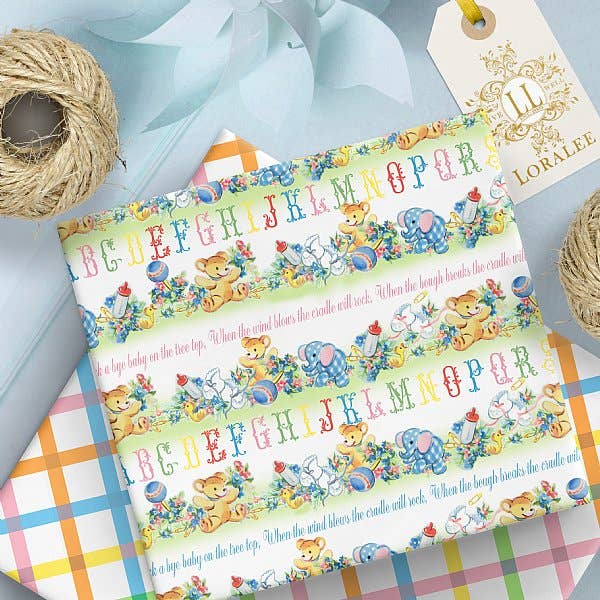 Sweet Baby Days Collection Gift Wrap for wholesale by Loralee Lewis