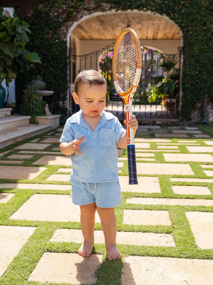 The Setenta e Cinco - Calções Terry Azul para Menino por atacado de Kenny Flowers