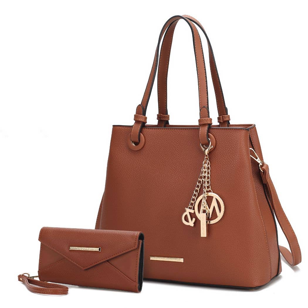 MKF Collection - Vente Tote bag – femme - Sac cabas pour femme en cuir végétalien MKF Kearny avec portefeuille2