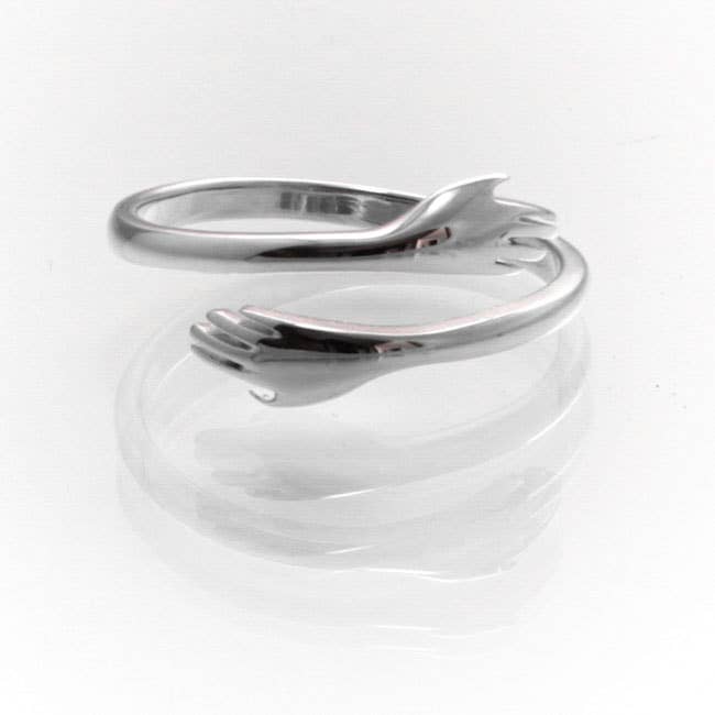 El Expreso de Oriente - Wholesale Band/Stacked Ring - Two Hands Silver Ring0