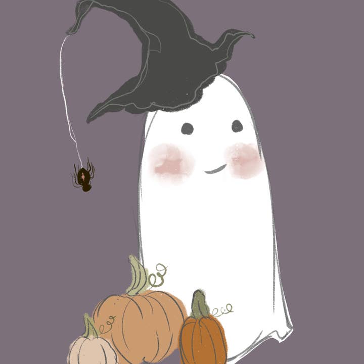 Halloween Ghostie Vinyl Sticker for wholesale by Heart in the Woods