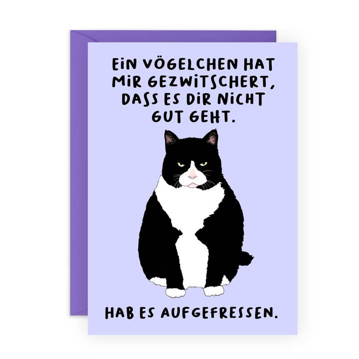 ES DIR NICHT GUT Get Well Card for Men, Women for wholesale by Central 23 Cards