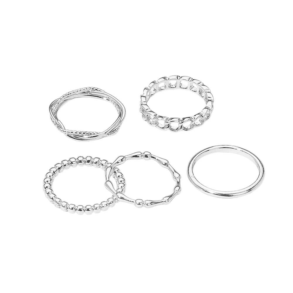 Sensibling Corp. - Vente Anneau/bague à empiler - 5PCS - Bagues Empilables en Métal7
