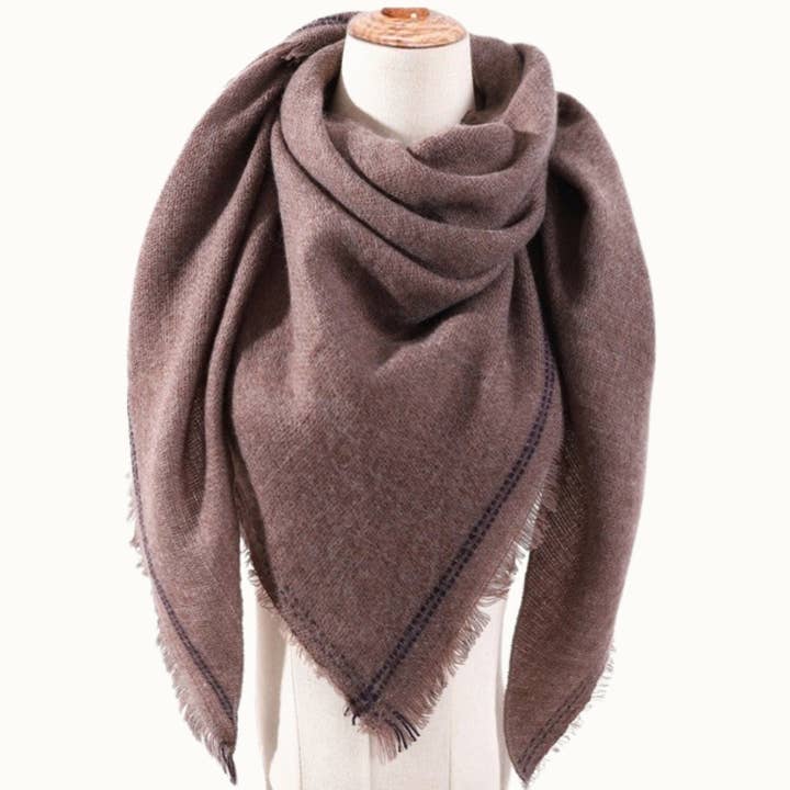 Olive & Pique - Wholesale Scarf - Unisex - Solid Blanket Scarf, 52" x 52" Square, Taupe