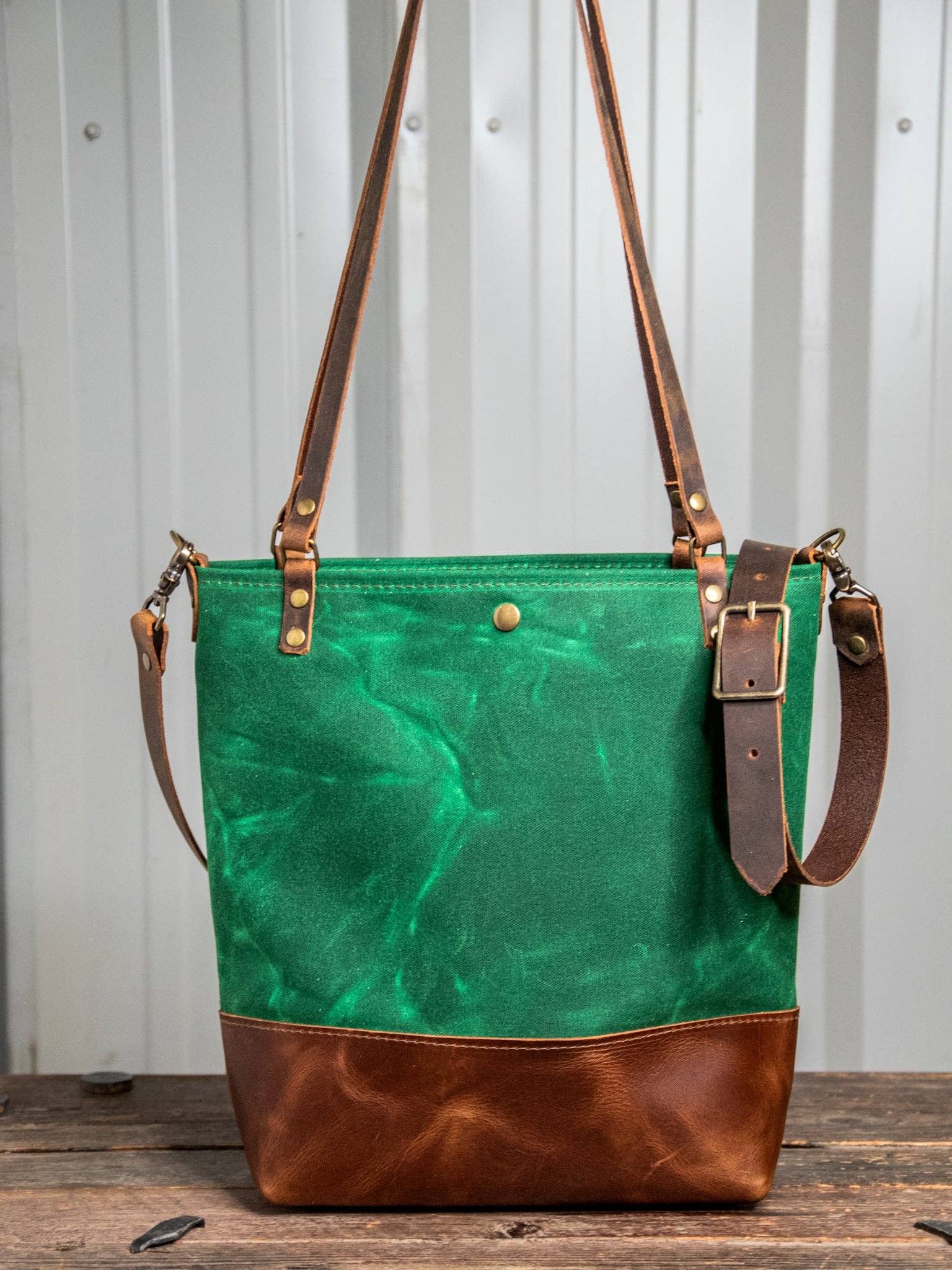 In Blue Handmade - Wholesale Tote Bag - Women's - Essential Waxed Canvas and Leather Tote with Options33