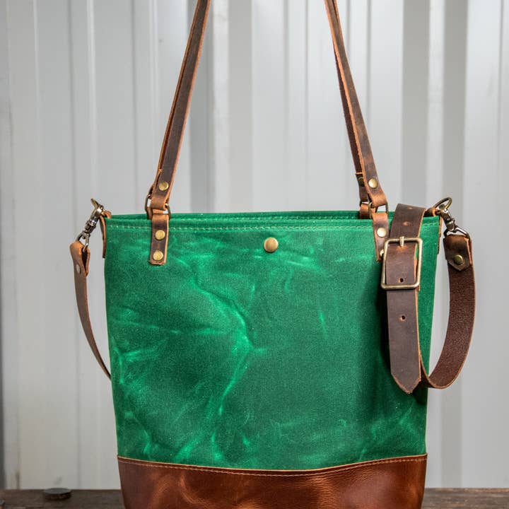 In Blue Handmade - Wholesale Tote bag – Women's - Essential Waxed Canvas and Leather Tote with Options33