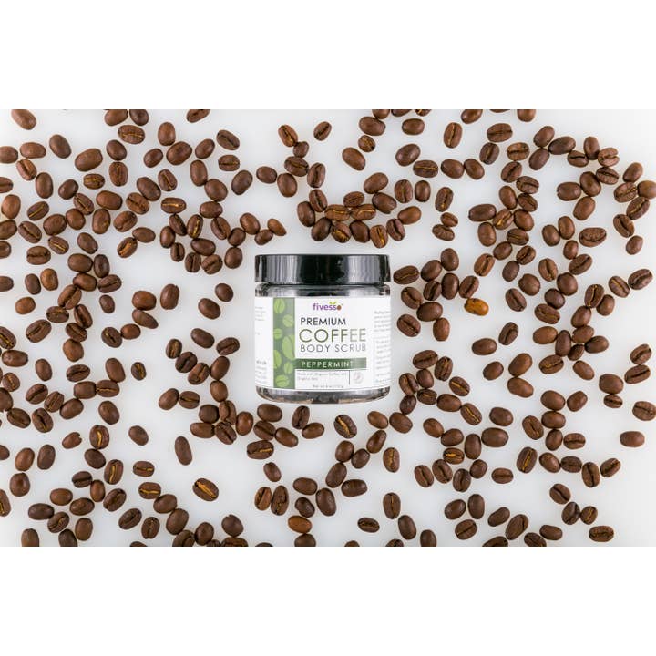 Fivesso - Organic Coffee Skincare - Wholesale Body Scrub/Exfoliant - Fivesso Mint Coffee Body Scrub1