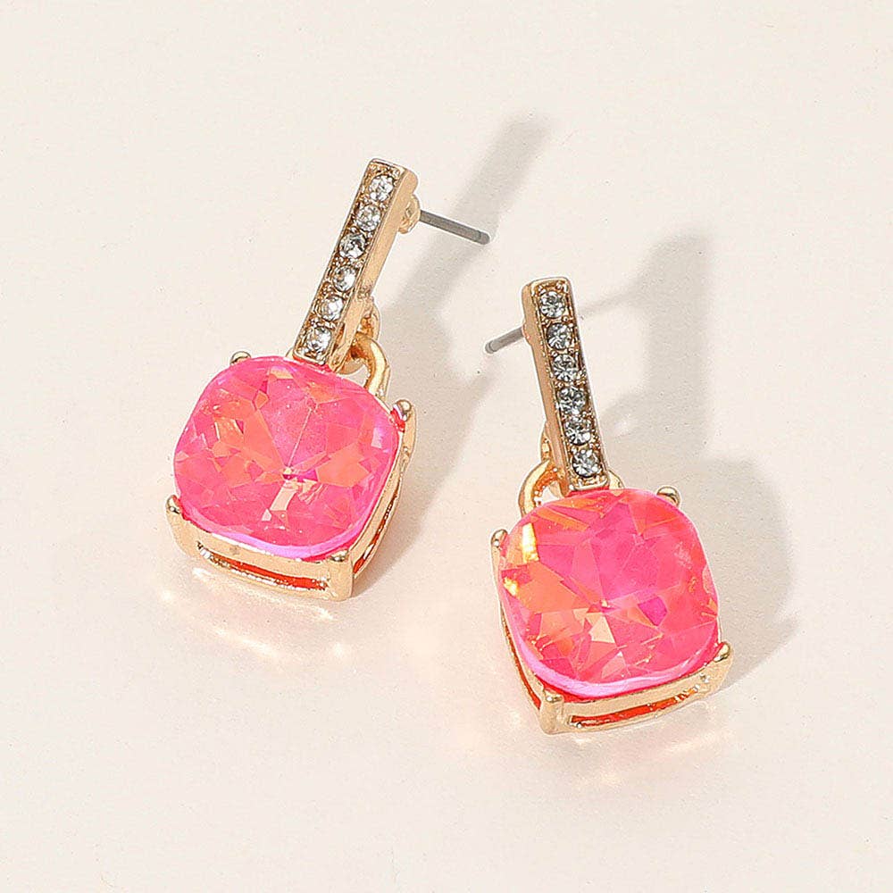 Sensibling Corp. - Wholesale Dangle Earrings - Cushion Square Stone Dangle Evening Earrings4
