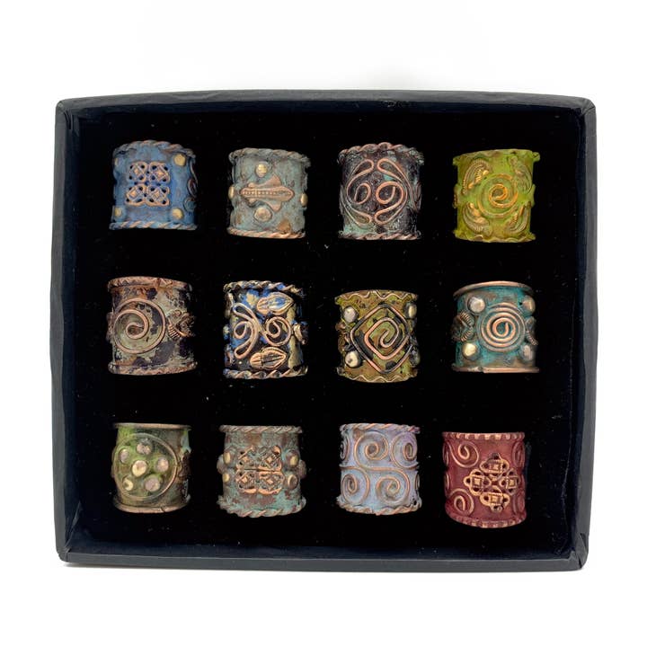 Anju Jewelry - Wholesale Cocktail/Statement Ring - Vintage Copper Patina Rings - 12 in Box